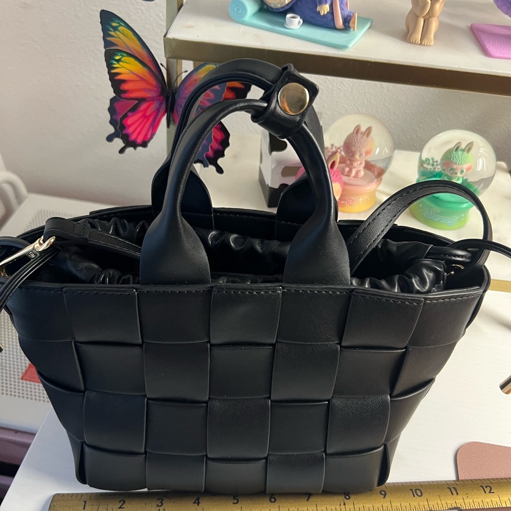Rachel Zoe Black Woven Tote Bag - Picture 2 of 6
